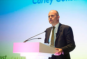 Jim Carley at the lectern